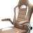 Orren Ellis Brumley Adjustable Reclining Ergonomic Faux Leather Swiveling PC & Racing Game Chair in Beige/White