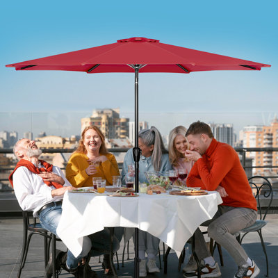 10' Patio Umbrella Outdoor Table Market Yard Umbrella With Push Button Tilt/Crank