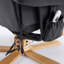 Fauteuil d'appoint chauffant et pivotant avec repose-pieds et base en bois massif