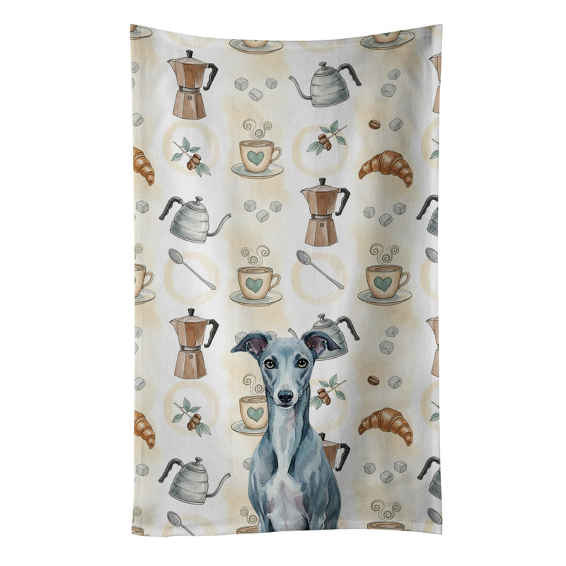 Serviette de cuisine Coffee Bar, Blue Whippet