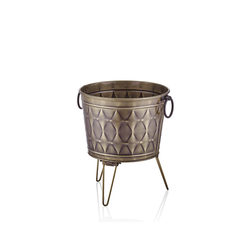 Handmade Metal Pot Planter, 45cm H x 35cm W x 35cm D