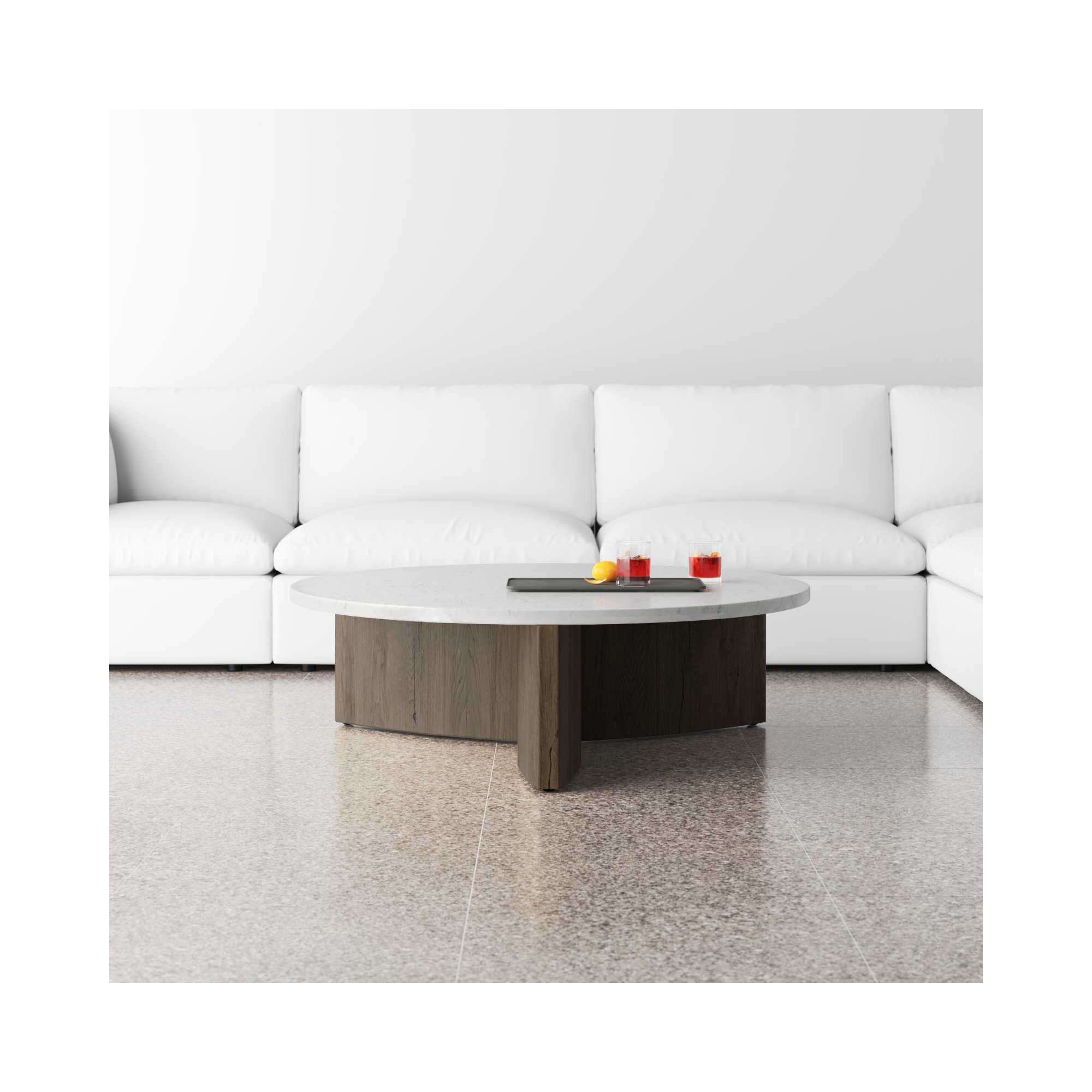 Huntington Single Coffee Table, Light Gray/Brown
