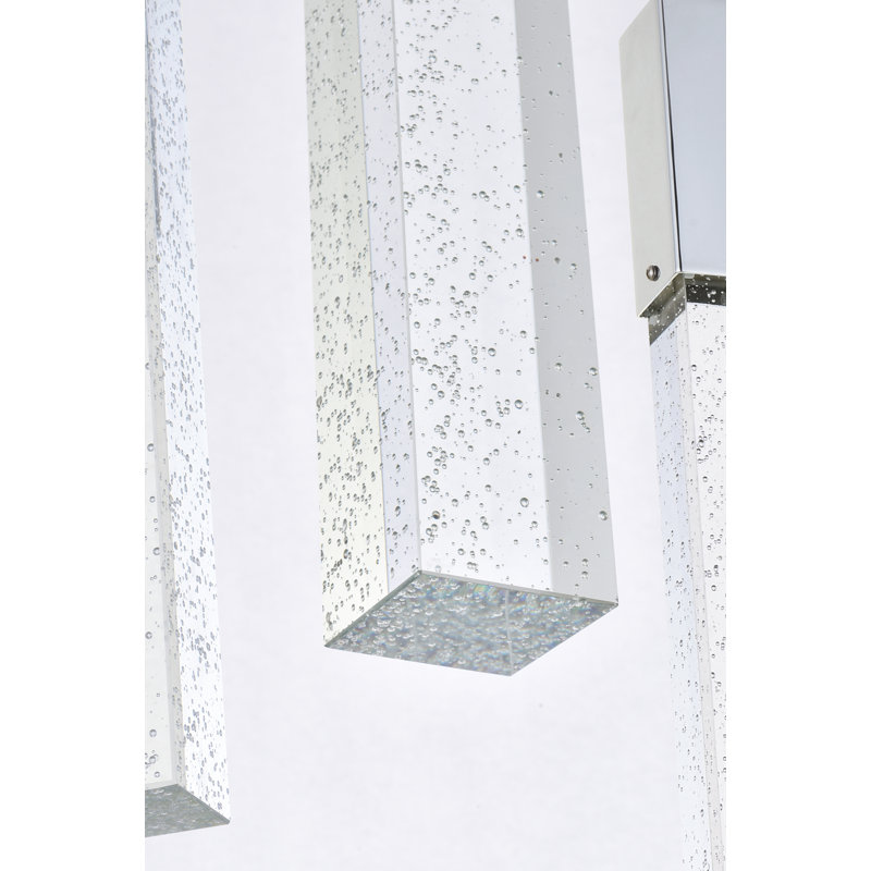 Luminaire suspendu rectangulaire à 16 lumières Aliha, Chrome