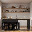 Îlot de cuisine roulant avec table de salle à manger extensible, station de charge, support de rangement ouvert à trois niveaux, 3 tiroirs et 2 armoires de rangement-992112977