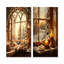 «Christmas Winter Window View I - Winter Landscape», ensemble de 2 impressions sur métal-1740814926