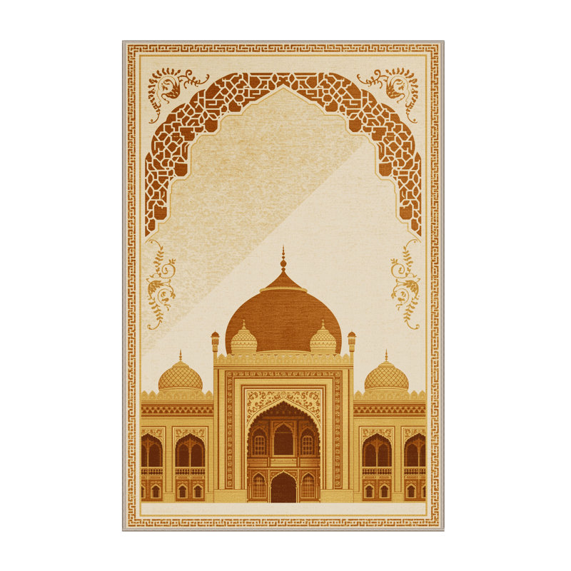 Tapis oriental beige lavable à la machine Pauleth, 4 x 2