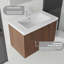 Meuble-lavabo flottant avec lavabo en céramique et portes à fermeture en douceur-133668220