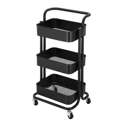 35.07'' H x 16.93'' W 3 - Cabinet Utility Cart with Wheels