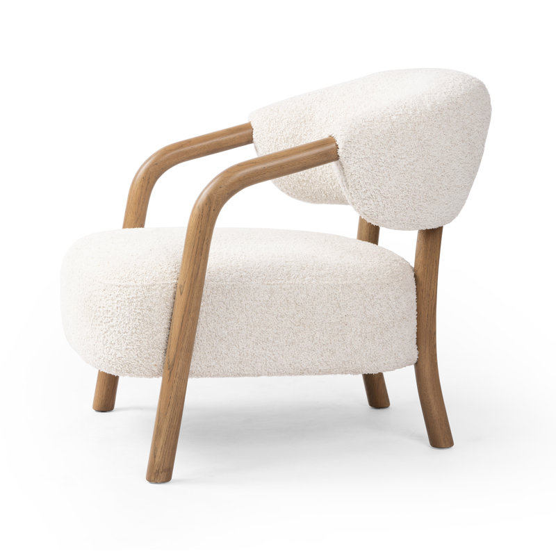 Citrine 29.25" W Armchair, Sheldon Ivory Boucle, Almond Oak