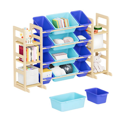 Storage Organizer with 6 Shelves & 12 Bins – Multifunctional Shelf and Box Set for Living Room, Bedroom & Home Décor (52.3" W) by Tooloton