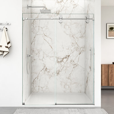 Porte de douche coulissante simple sans cadre