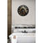 Élégante horloge murale en verre trempé, décor noir et or, art minimaliste, décoration intérieure moderne, horloge silencieuse, cadeau d'anniversaire-580712161-580712160