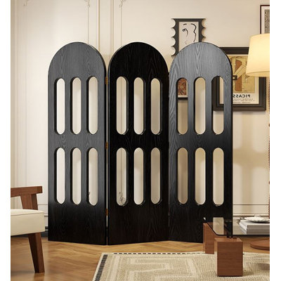 Paravent creux français antique en bois massif