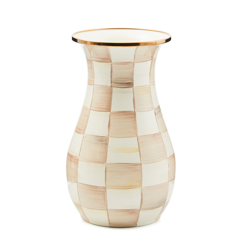 Grand vase à carreaux moka