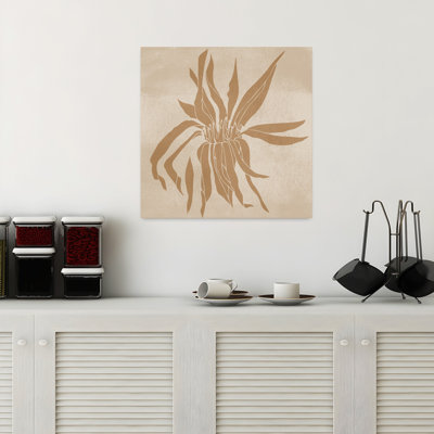 Big Flower. Wabi-sabi Botanical Art In Sand by Dina Dankers - Wrapped Canvas Print
