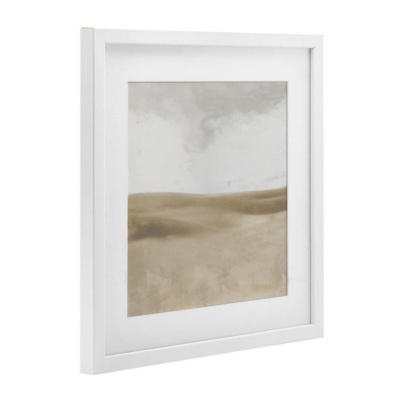 Impression encadrée sous verre Smooth Neutral Hills, conception par Dan Meneely, Cadre blanc côtier, H 16 po x l 16 po