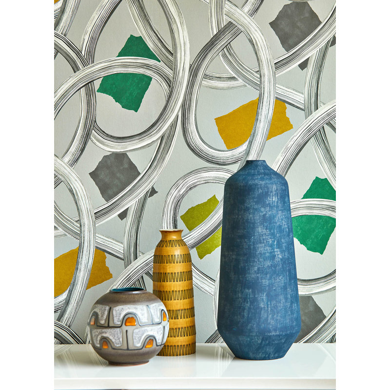 Rouleau de papier peint L 33 pi x l 19,7 po Berhan, Gris