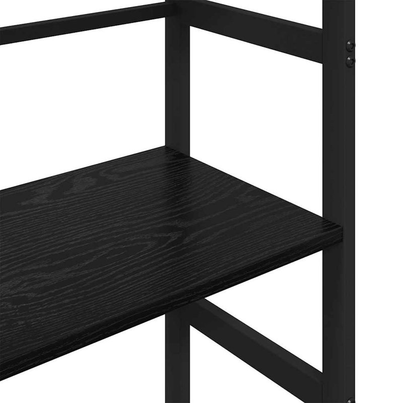 Steel Etagere Bookcase, Black Oak, (4 Shelves) 149cm. H x 40cm. W x 29.5cm. D