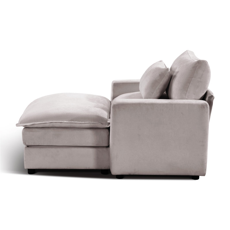 Fauteuil moelleux et demi avec repose-pieds de 46 po de largeur