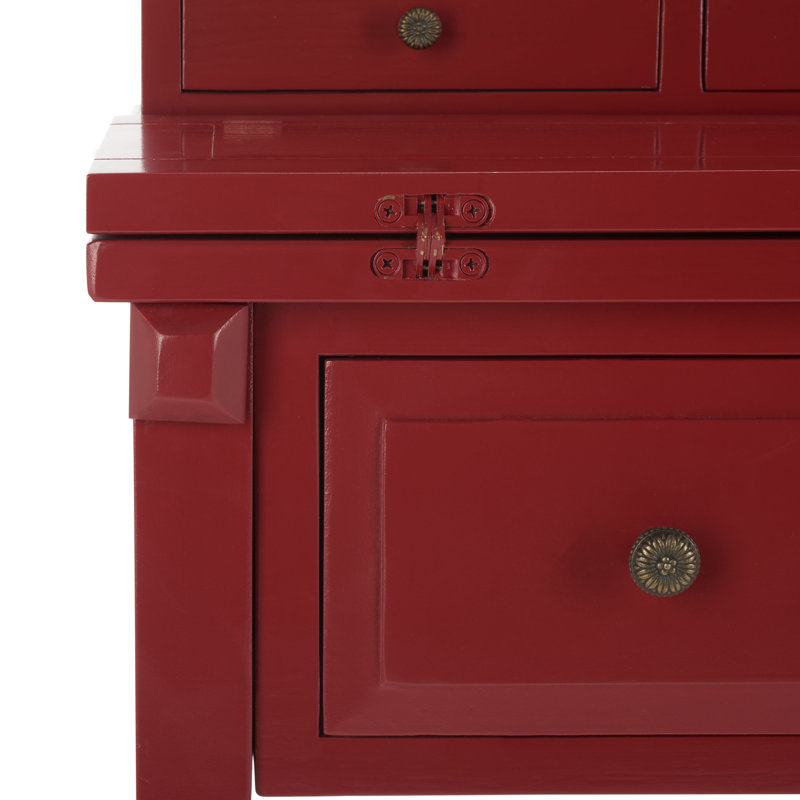 Allizae Solid Wood Writing Desk, Egyptian Red