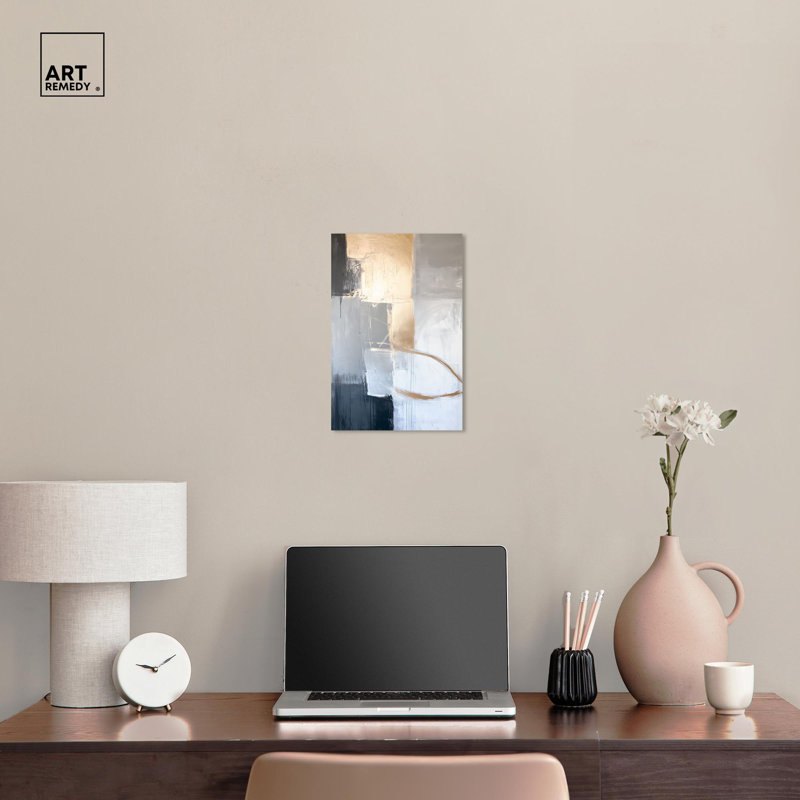 Illuminated Gold Edges Abstract Canvas Art, 10" x 15"