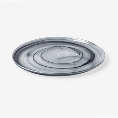 Nocturne Set of 6 Dinner Plates, Black, 28cm