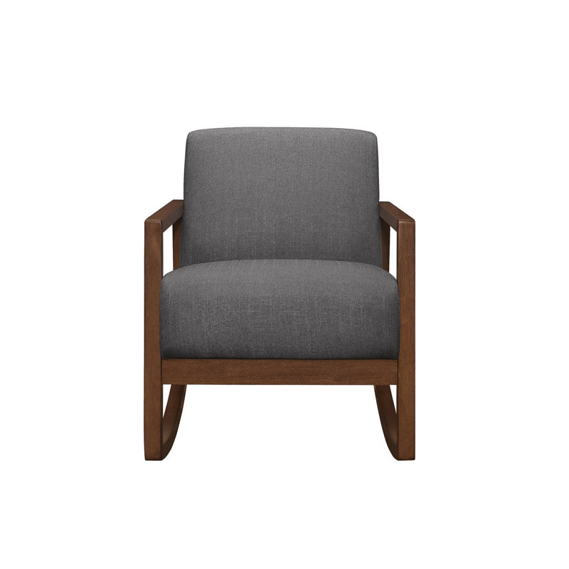 Chaise berçante moderne grise avec coussins pour les jambes et les accoudoirs, Gris