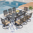 Leonard 8 - Person Patio Dining Set with Extendable Rectangular Table , Cushions Included