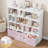 Kids Bookcase with 4 Removable Drawers, 4-Tier Cube Bookcsae, Storage Bookshelf