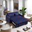 Canapé-lit futon, canapé-lit multifonctionnel en velours côtelé 3 en 1, dossier et oreillers réglables, canapé-lit convertible pour le salon, chambre à coucher ((bleu)-1480820604