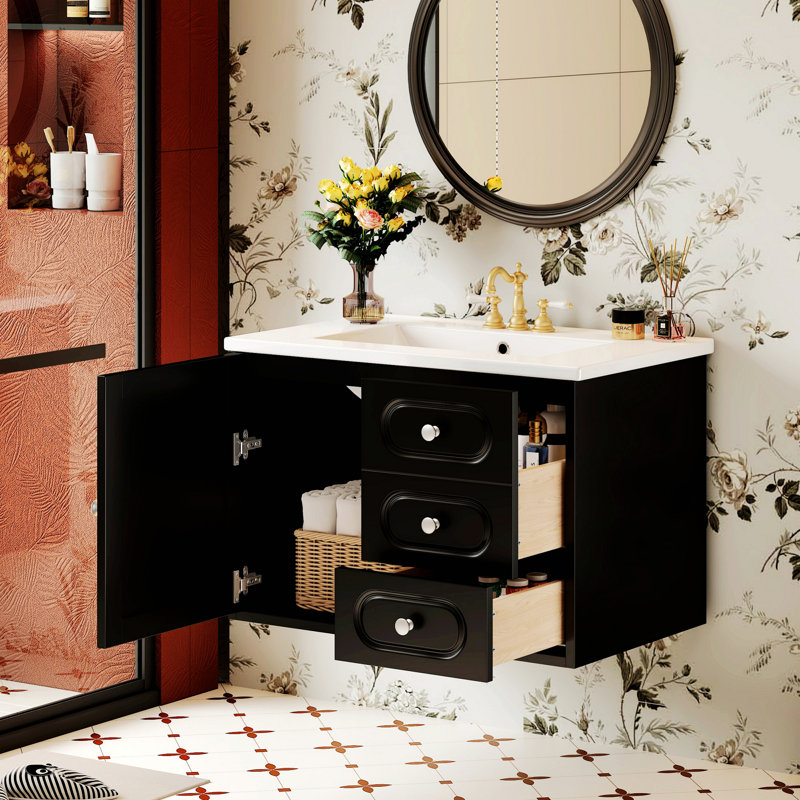 Meuble-lavabo avec lavabo, meuble-lavabo avec 2 tiroirs