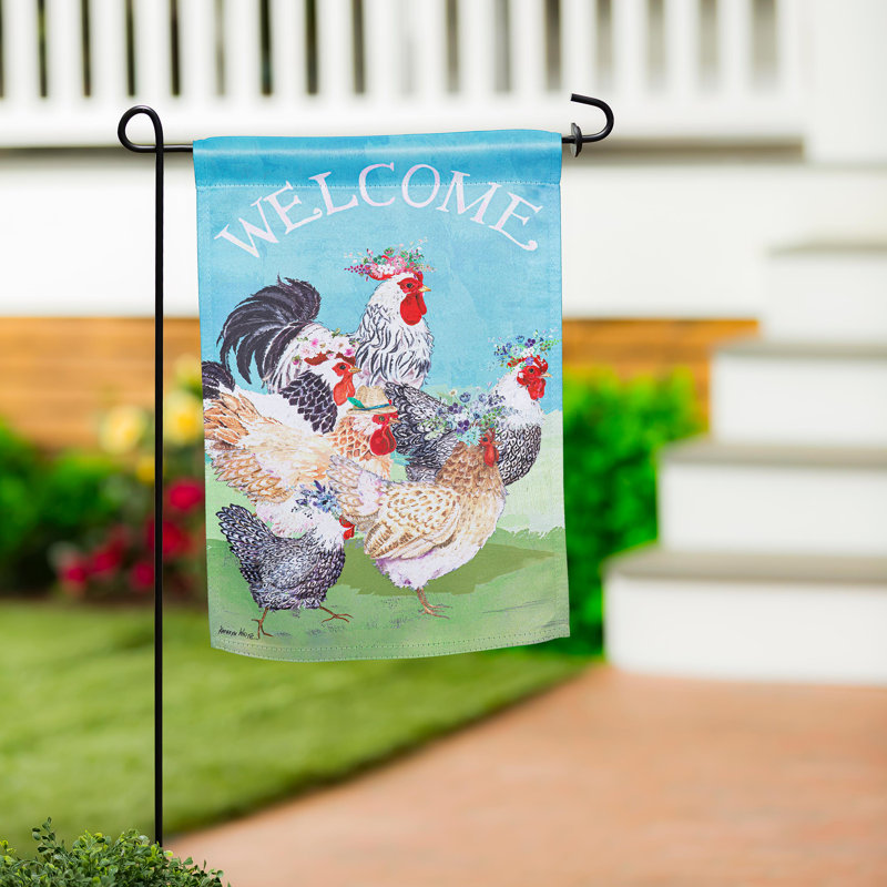 Drapeau de jardin floral en suède