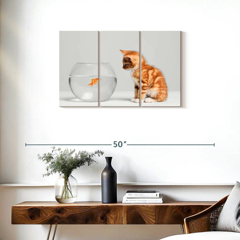 Brampt Pet Fish And Kitten, 20" H x 33" W