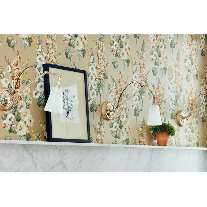 Hollyhocks 10.05m x 52cm Wallpaper Roll, Metallic