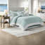 Ensembles de literie en coton surdimensionnés, jacquard de bord de mer turquoise pour la maison