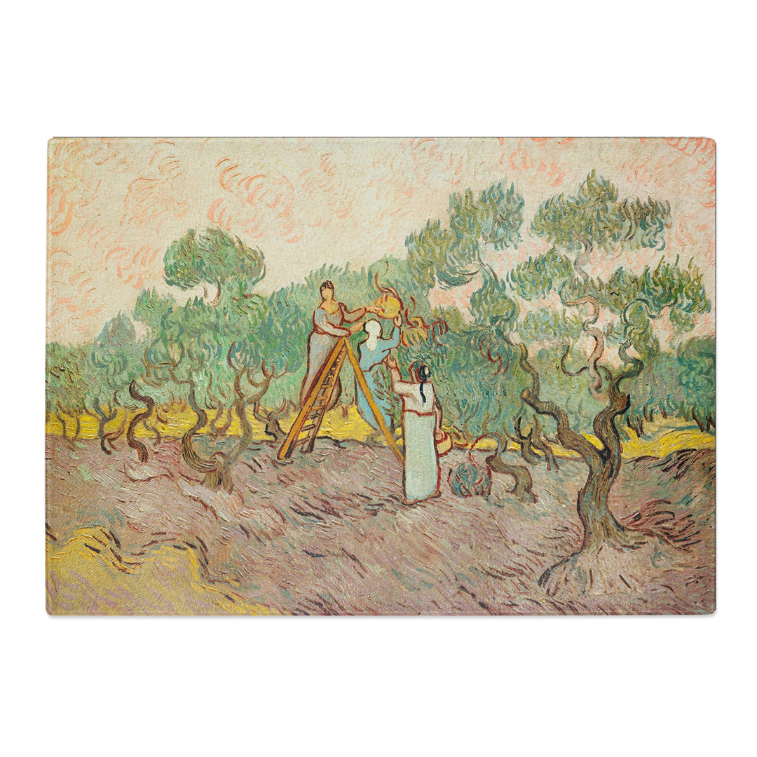 Women Picking Olives by Vincent Van Gogh Chopping Board