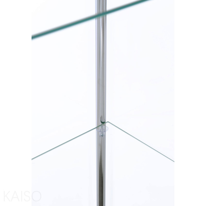 White 3-Shelf Clear Glass Curio Cabinet