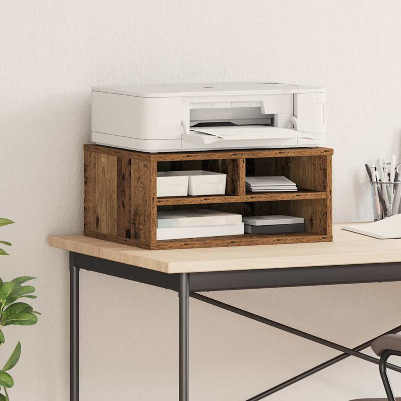 22.5cm H Printer Stand, 22.5cm H x 49cm W x 40cm D, Old Wood