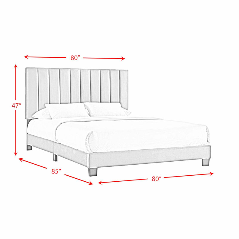 Ensemble de chambre à coucher, lit plateforme avec deux tables de chevet