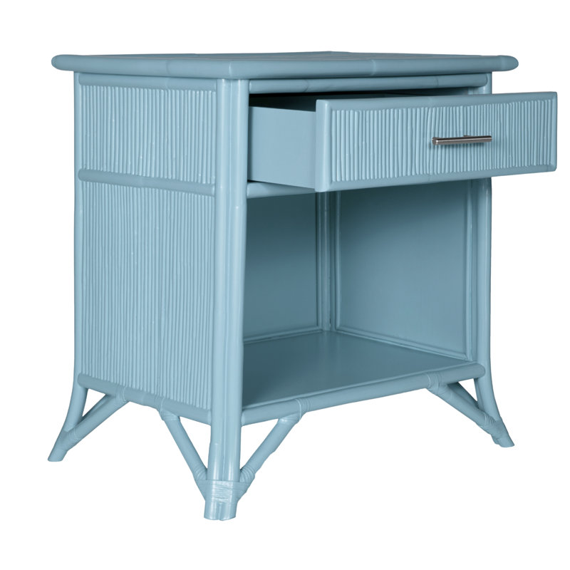 Table de chevet 1 tiroir, Bleu piscine