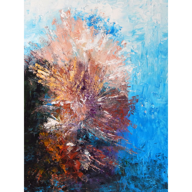 Coral Blossom Print by Lisa Daniels, 21.25" H x 17.25" W x 0.875" D