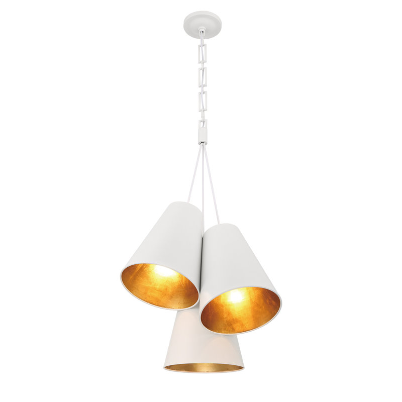 Brian Patrick Flynn Tavier 3 Light Pendant, Matte White