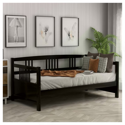 Modern Solid Wood Daybed, Multifunctional, Twin Size, Espresso