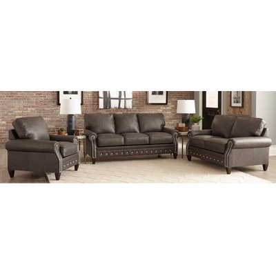 Jacey Genuine Leather Living Room Set