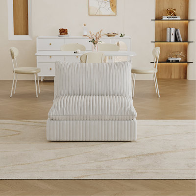Cloud Sofa,Corduroy Fabric,Deep Seat Couches,Double-layer design,Removable Cushion,No Assembly,DIY Combination for Living room,Bedroom,Conference room,Apartment,White