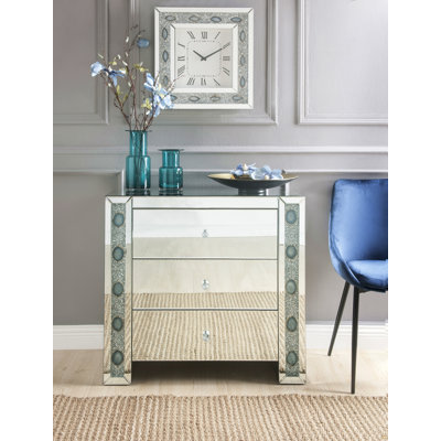 Console Sonia avec miroir et faux agate (assemblée)