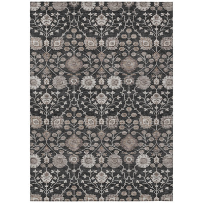 Selma Black Washable Indoor-Outdoor Rug - 