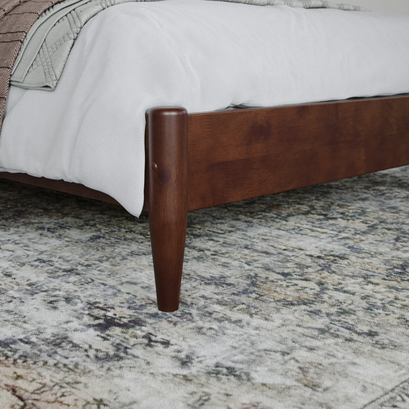 Amandaleigh Solid Wood Panel Bed, Twin XL, Walnut