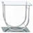 Chrome U-Shaped Glass Top Side End Table - Square Frame, Spacious Design