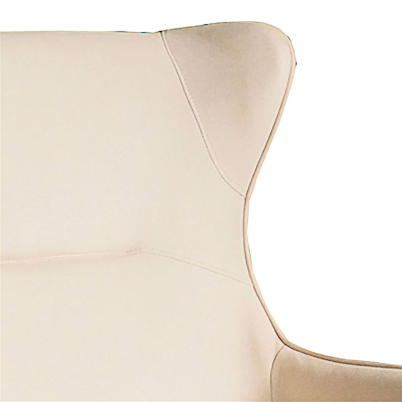 Fauteuil d'appoint rembourré à oreilles, Crème, crème